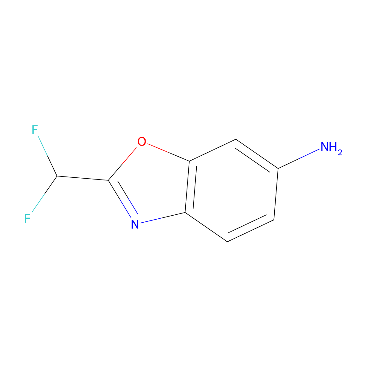 2-(Difluoromethyl)-1,3-benzoxazol-6-amine molecular structure, CAS 1039313-16-0