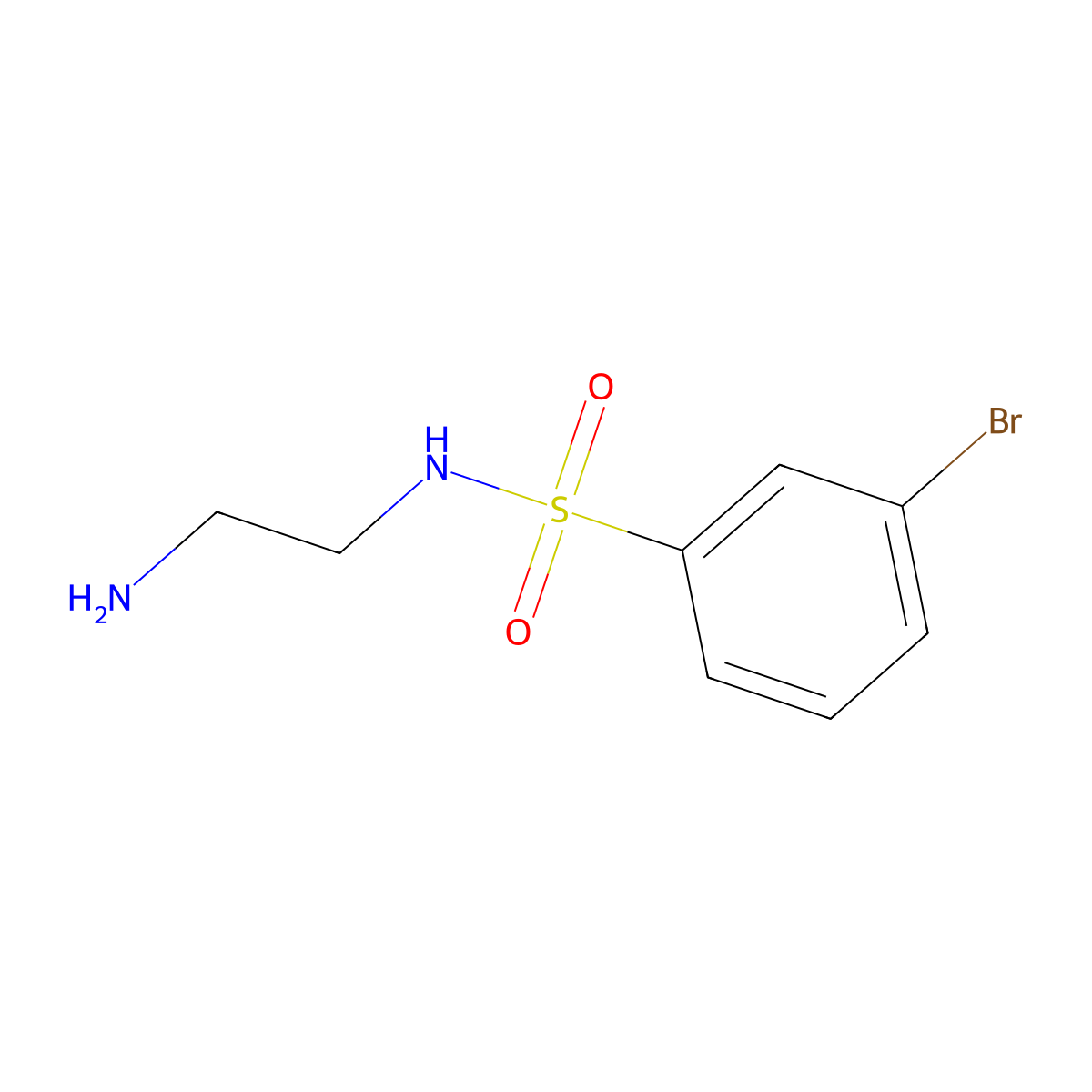 N-(2-aminoethyl)-3-bromobenzene-1-sulfonamide molecular structure, CAS 1039313-60-4