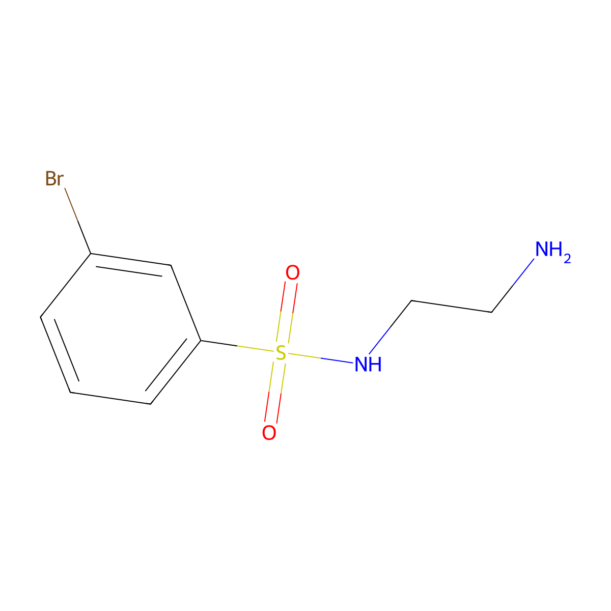 N-(2-aminoethyl)-3-bromobenzene-1-sulfonamide molecular structure, CAS 1039313-60-4