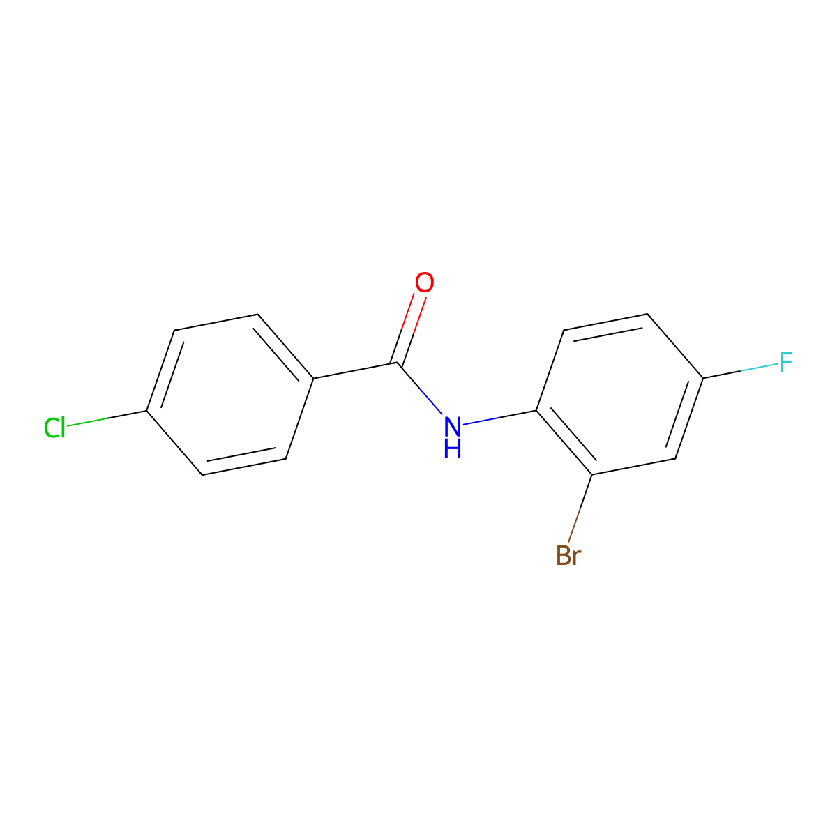 N-(2-bromo-4-fluorophenyl)-4-chlorobenzamide molecular structure, CAS 1039316-21-6