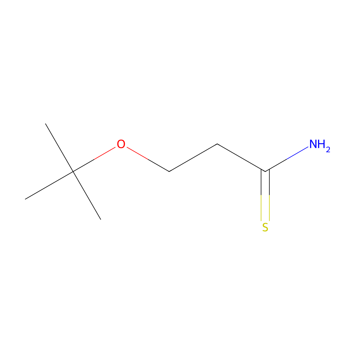 3-(Tert-butoxy)propanethioamide molecular structure, CAS 1039316-47-6
