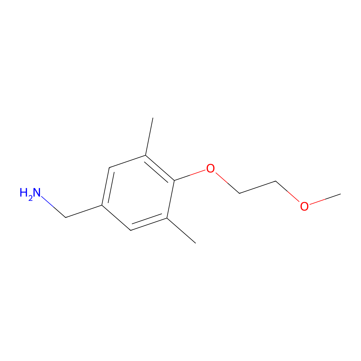 4-(2-Methoxy-ethoxy)-3,5-dimethyl-benzylamine molecular structure, CAS 1039317-01-5