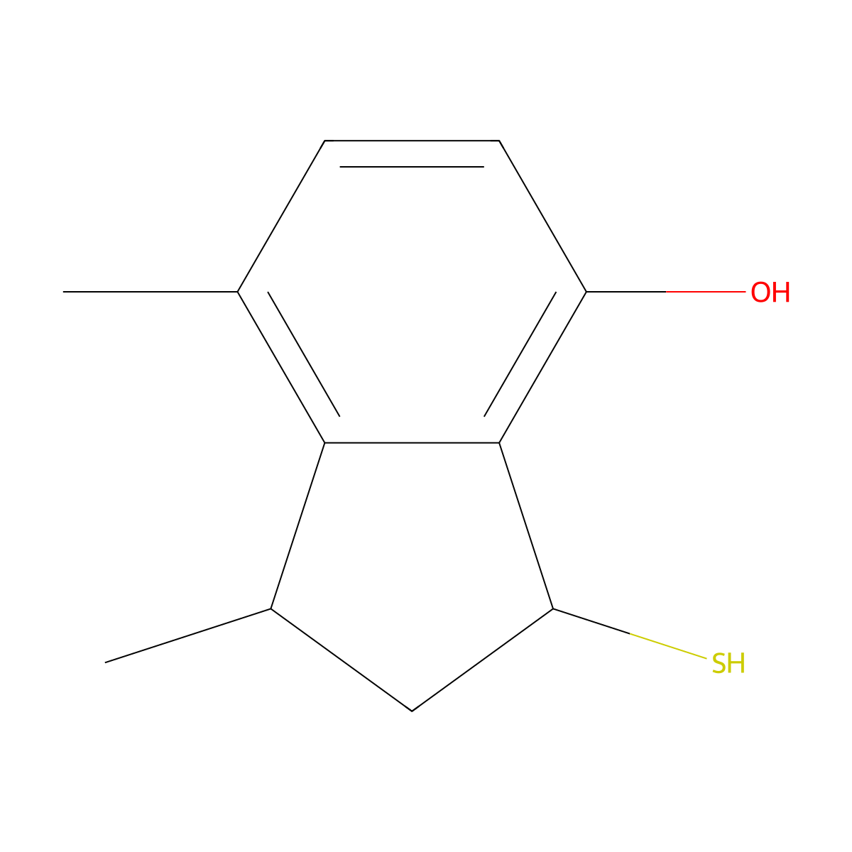 1,7-dimethyl-3-sulfanyl-2,3-dihydro-1H-inden-4-ol molecular structure, CAS 1039319-76-0