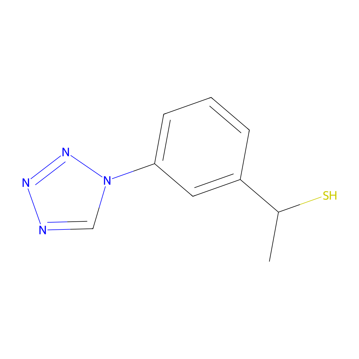 1-[3-(1H-1,2,3,4-tetrazol-1-yl)phenyl]ethane-1-thiol molecular structure, CAS 1039319-79-3