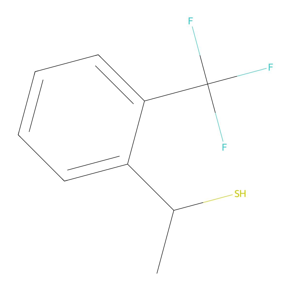 1-[2-(Trifluoromethyl)phenyl]ethane-1-thiol molecular structure, CAS 1039320-19-8