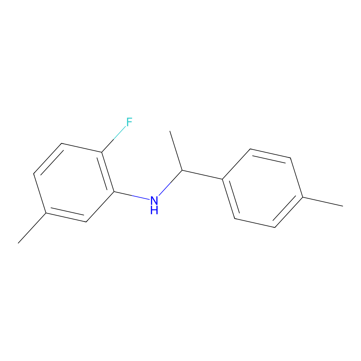 2-fluoro-5-methyl-N-[1-(4-methylphenyl)ethyl]aniline molecular structure, CAS 1039322-89-8