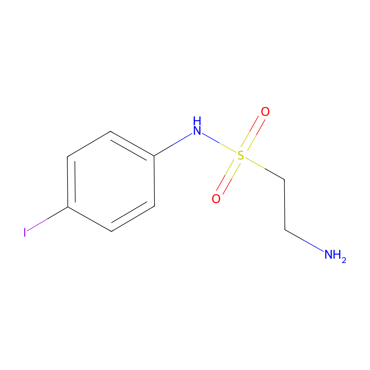 2-amino-N-(4-iodophenyl)ethane-1-sulfonamide molecular structure, CAS 1039323-63-1