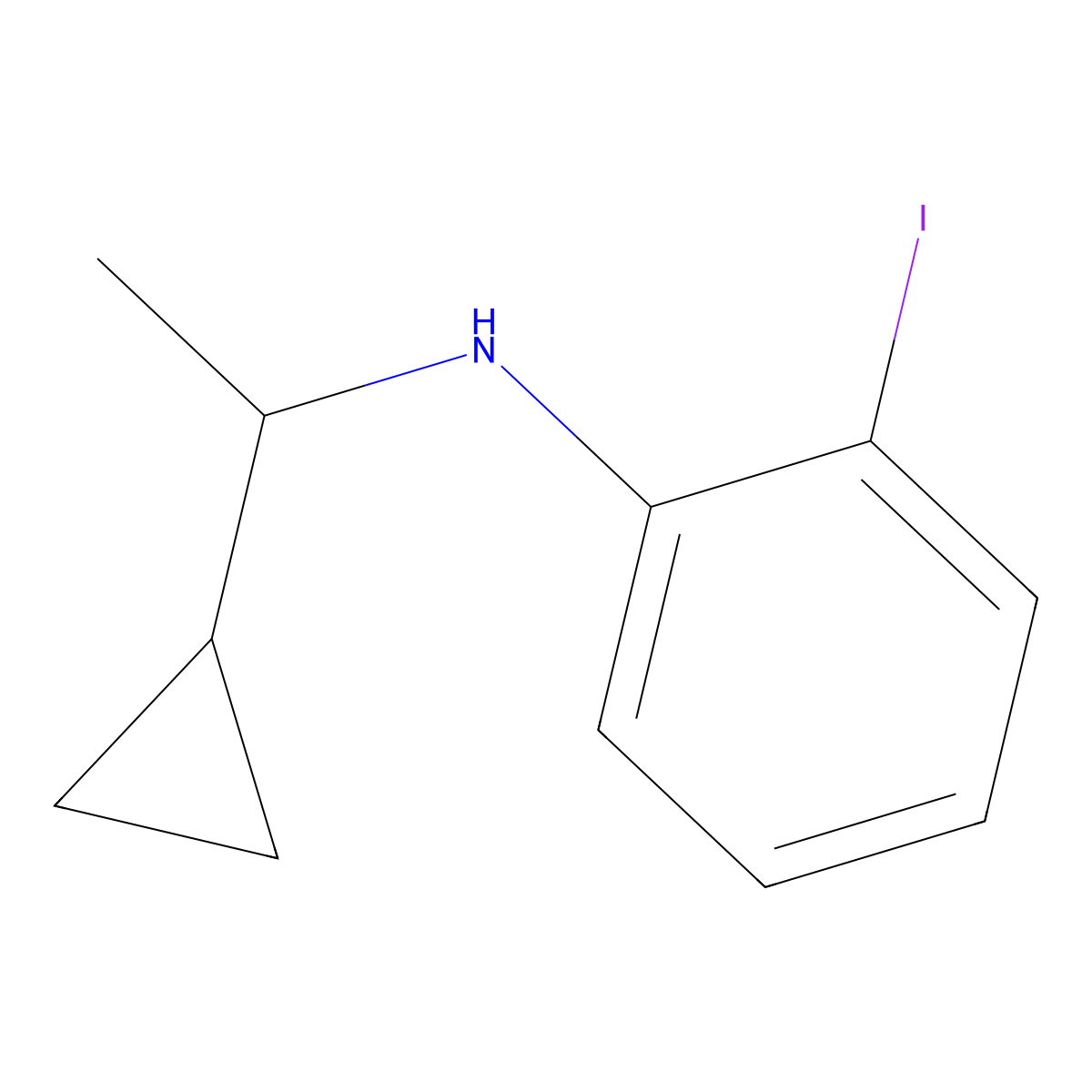 N-(1-cyclopropylethyl)-2-iodoaniline molecular structure, CAS 1039324-97-4