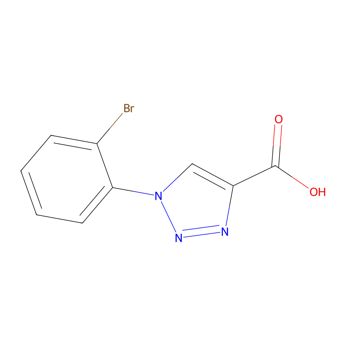 1-(2-bromophenyl)-1H-1,2,3-triazole-4-carboxylic acid molecular structure, CAS 1039325-60-4