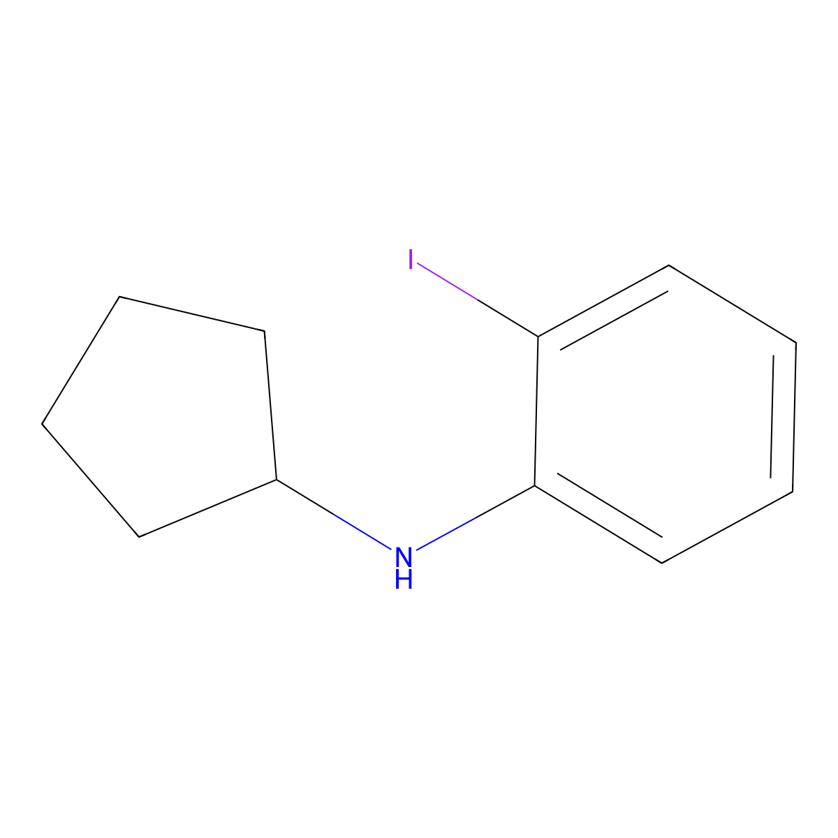 N-cyclopentyl-2-iodoaniline molecular structure, CAS 1039325-84-2