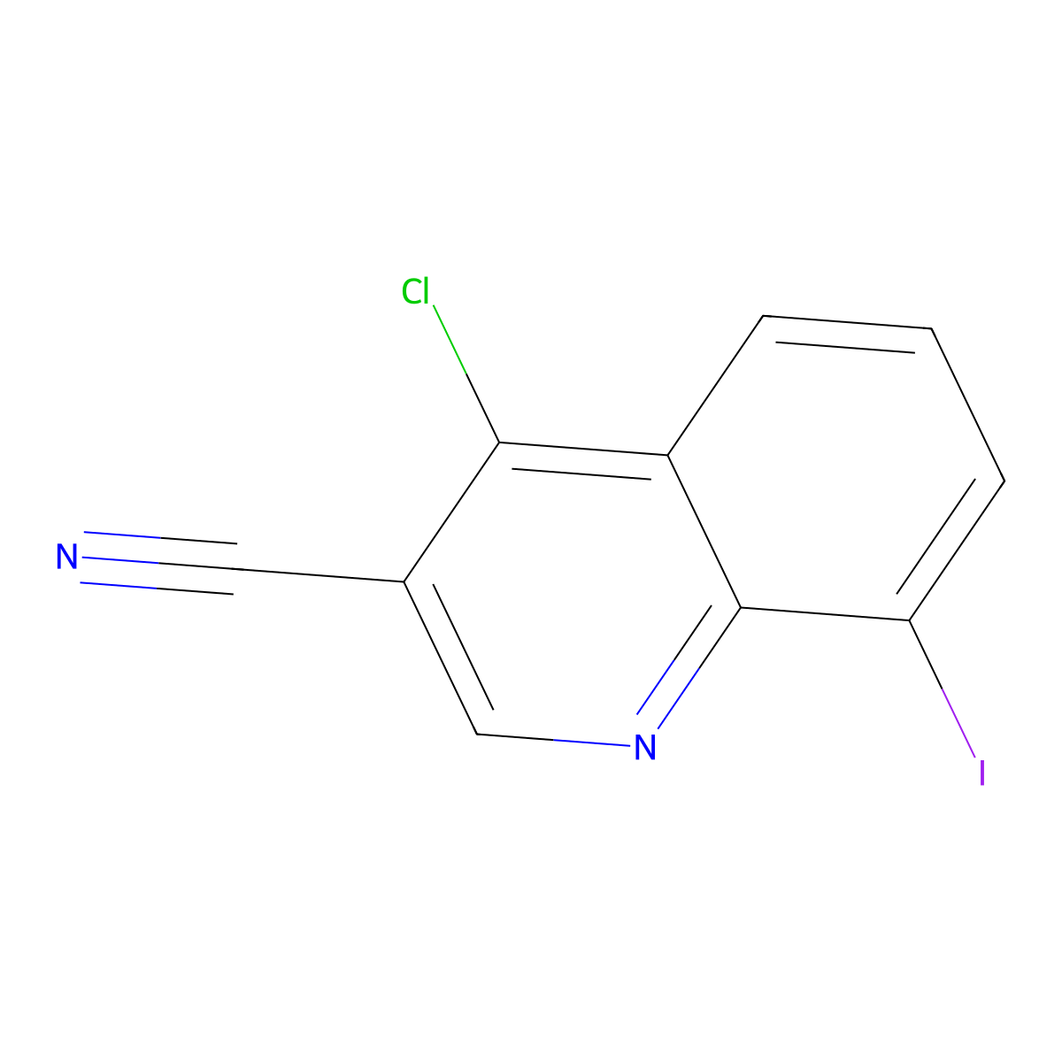 4-Chloro-8-iodoquinoline-3-carbonitrile molecular structure, CAS 1039326-55-0