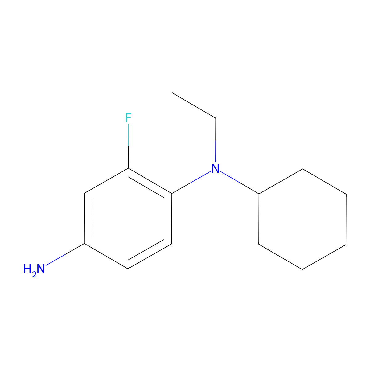 N1-Cyclohexyl-N1-ethyl-2-fluorobenzene-1,4-diamine molecular structure, CAS 1039333-20-4