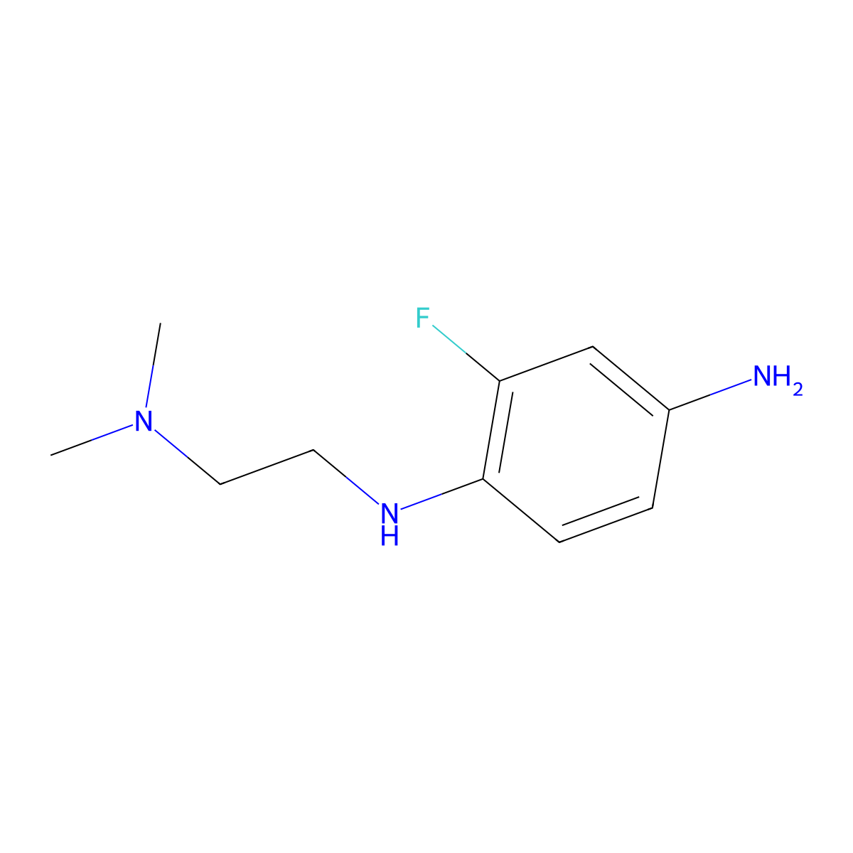 N1-(2-(dimethylamino)ethyl)-2-fluorobenzene-1,4-diamine molecular structure, CAS 1039333-52-2