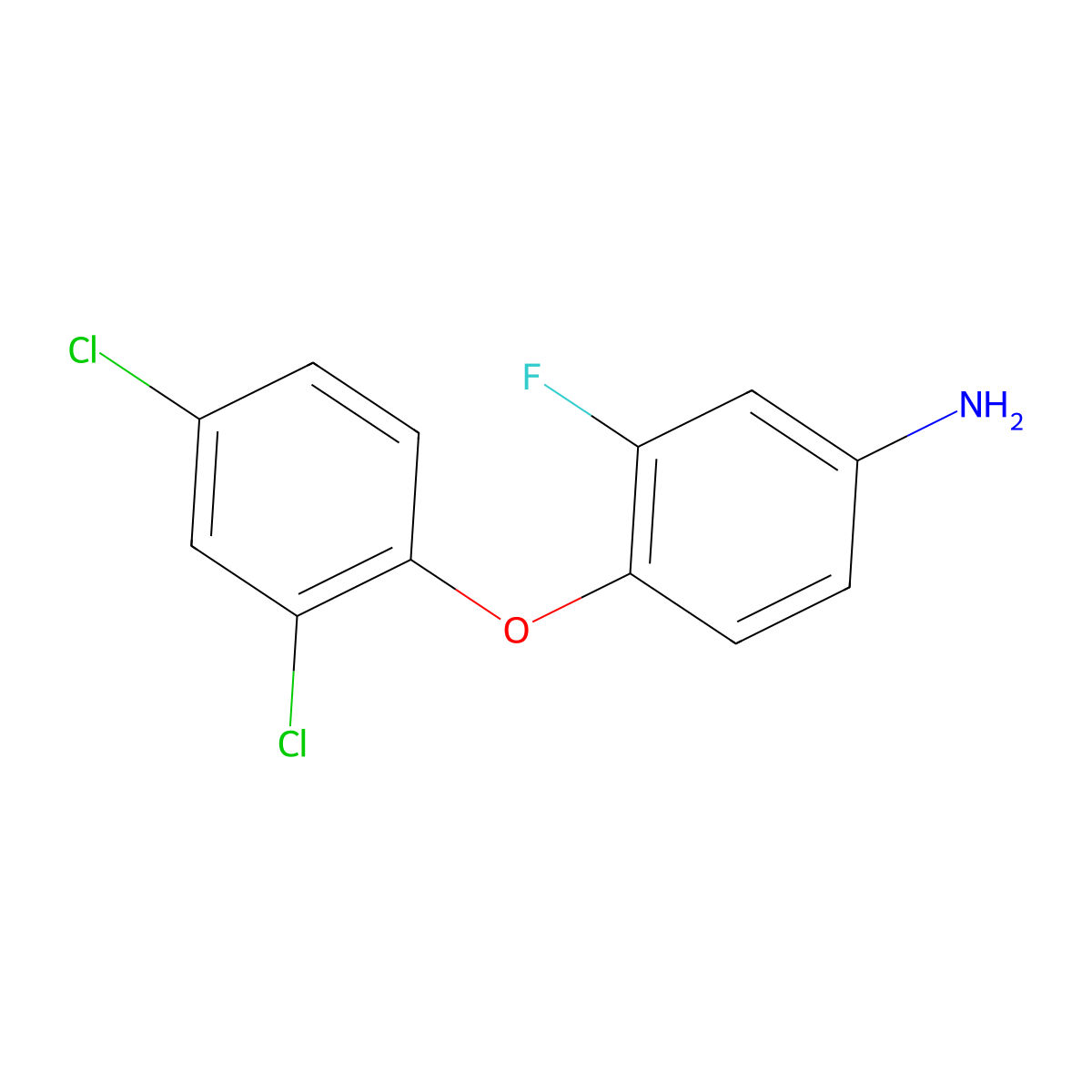 4-(2,4-Dichlorophenoxy)-3-fluoroaniline molecular structure, CAS 1039334-55-8