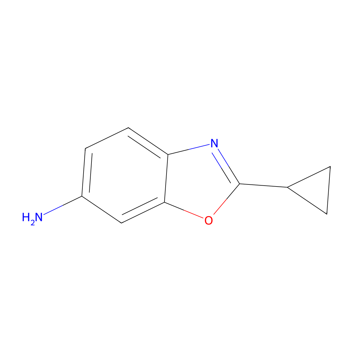 2-Cyclopropyl-1,3-benzoxazol-6-amine molecular structure, CAS 1039335-05-1