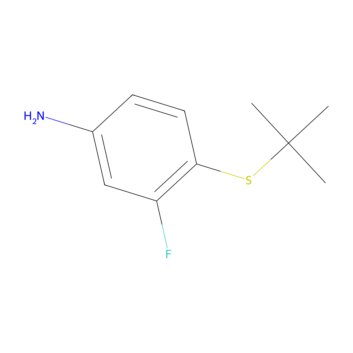 4-(Tert-butylsulfanyl)-3-fluoroaniline molecular structure, CAS 1039335-62-0