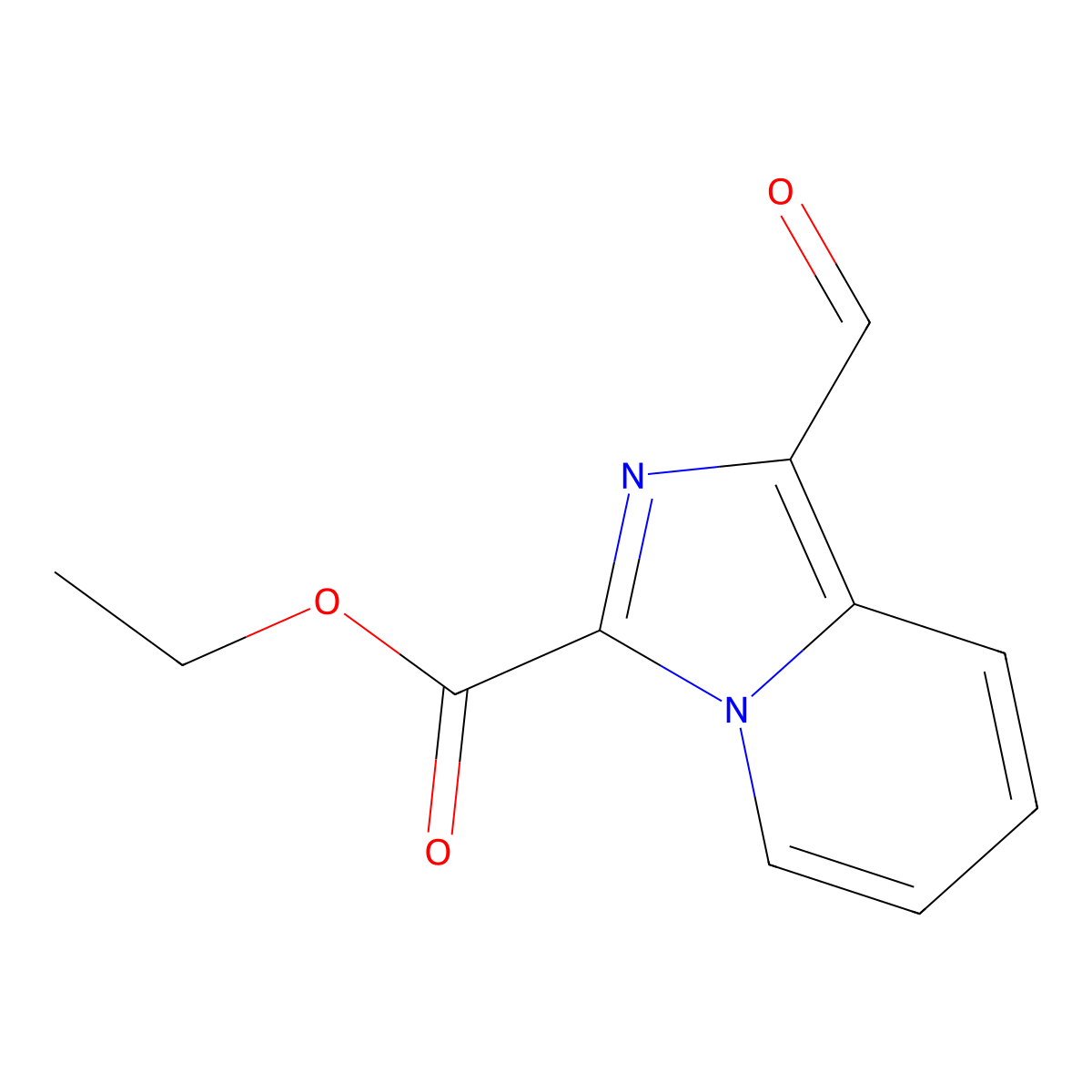 Ethyl 1-formylimidazo(1,5-a)pyridine-3-carboxylate molecular structure, CAS 1039356-83-6