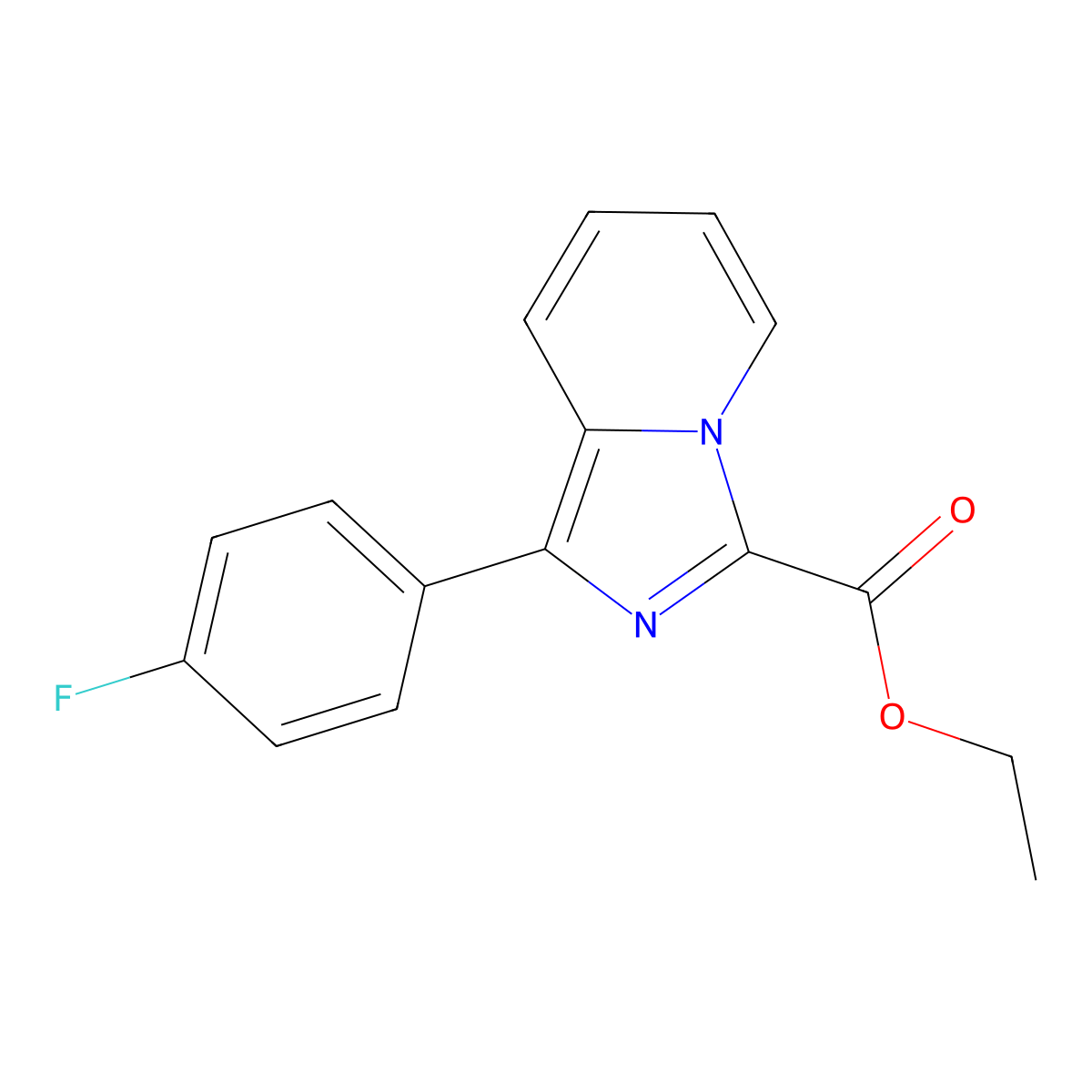 Ethyl 1-(4-fluorophenyl)imidazo[1,5-a]pyridine-3-carboxylate molecular structure, CAS 1039356-90-5