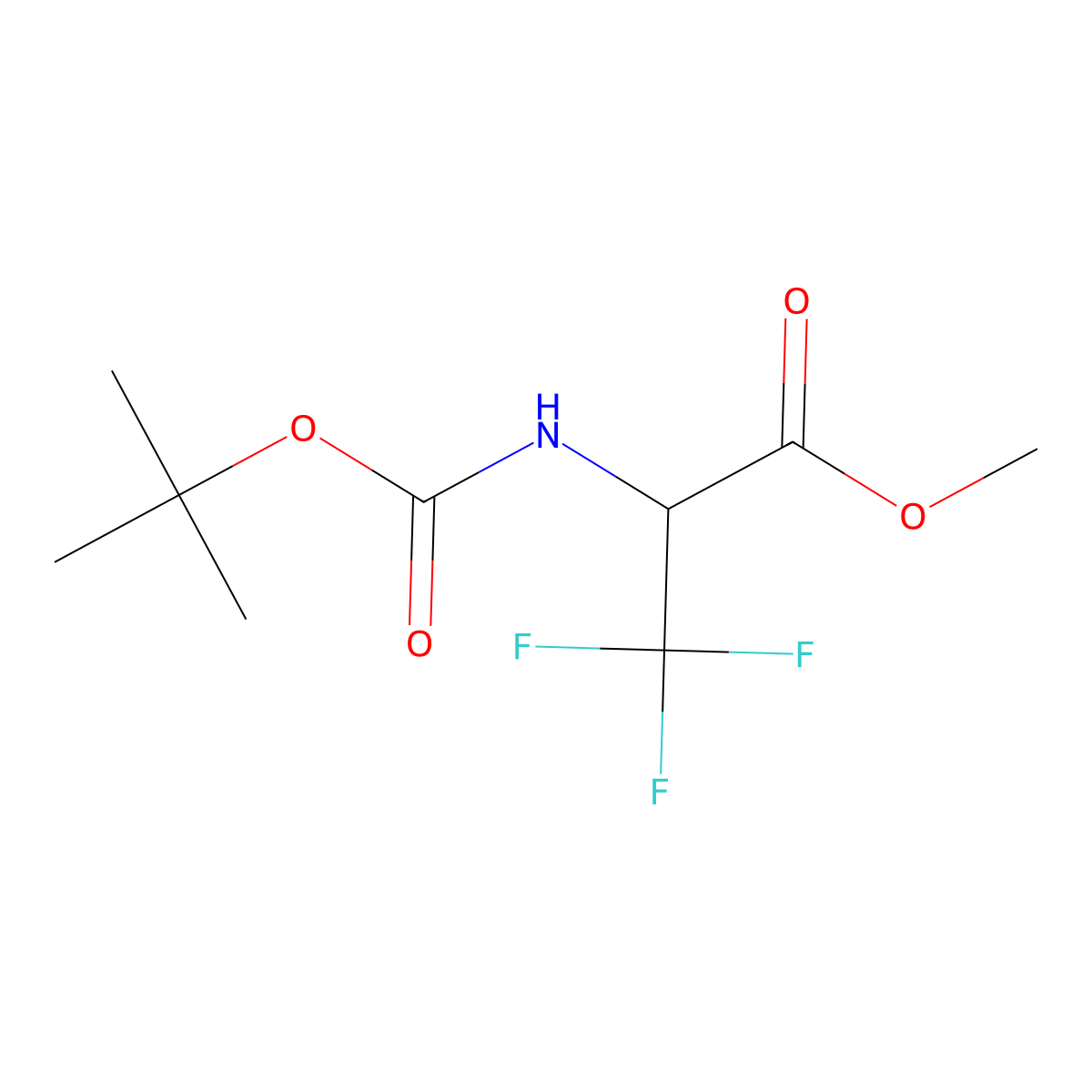 Methyl 2-(((tert-butoxy)carbonyl)amino)-3,3,3-trifluoropropanoate molecular structure, CAS 1039356-94-9