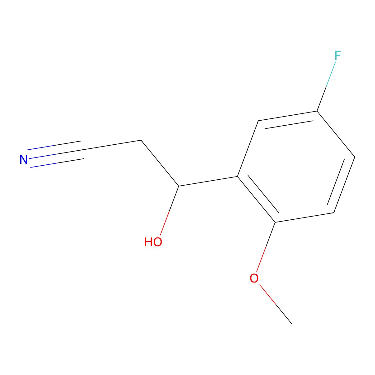 3-(5-Fluoro-2-methoxyphenyl)-3-hydroxypropanenitrile molecular structure, CAS 1039357-80-6