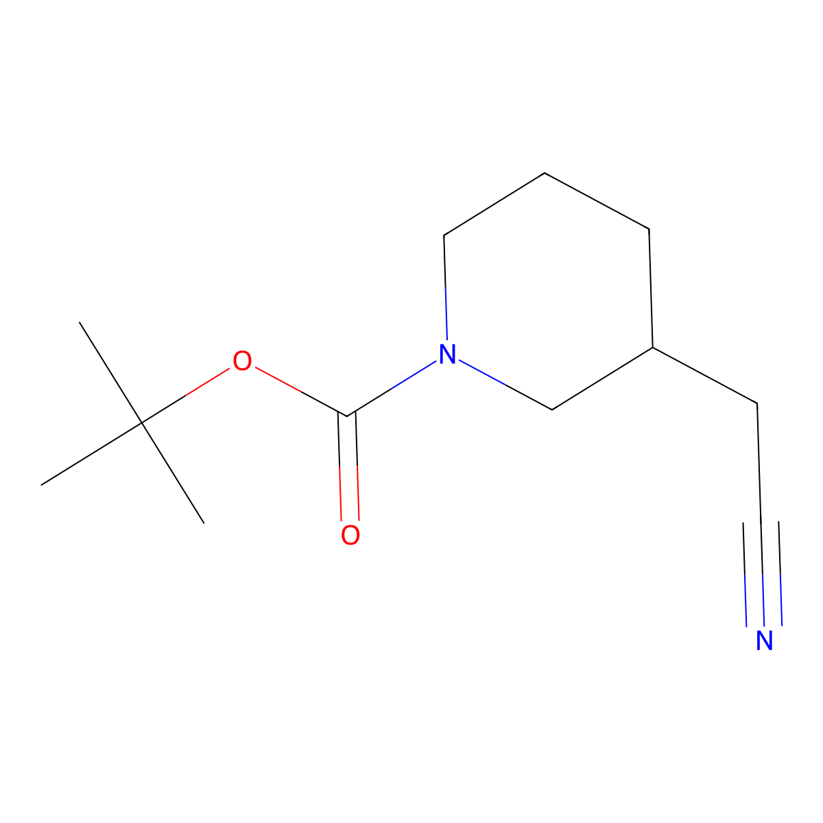 (R)-tert-Butyl 3-(cyanomethyl)piperidine-1-carboxylate molecular structure, CAS 1039361-80-2