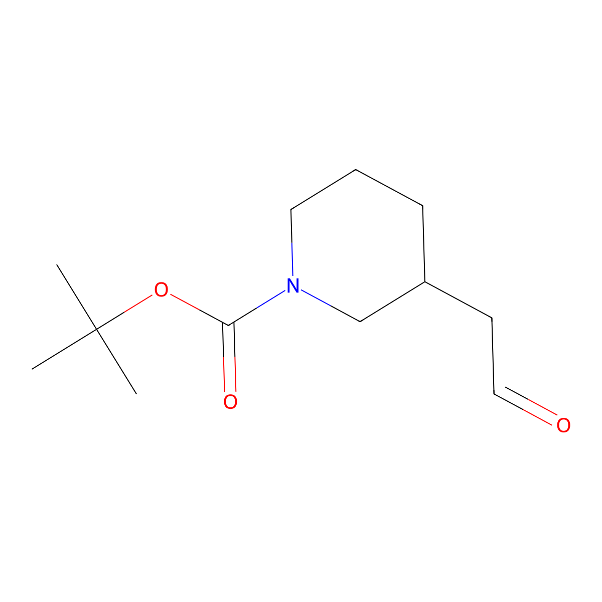 tert-butyl (3R)-3-(2-oxoethyl)piperidine-1-carboxylate molecular structure, CAS 1039361-81-3