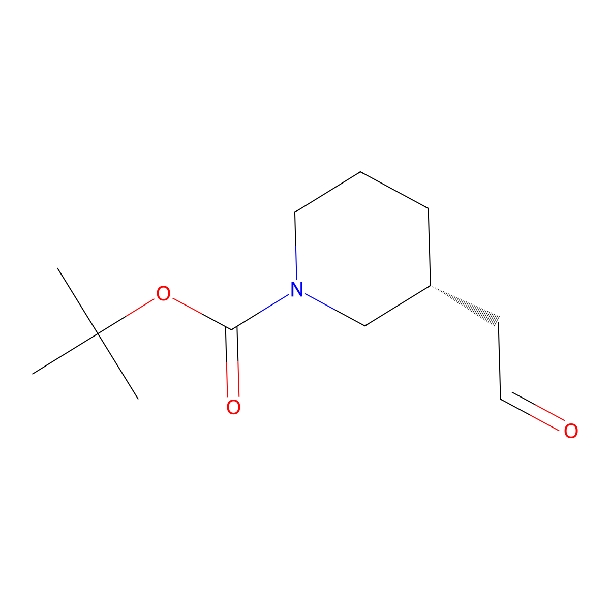 tert-butyl (3R)-3-(2-oxoethyl)piperidine-1-carboxylate molecular structure, CAS 1039361-81-3