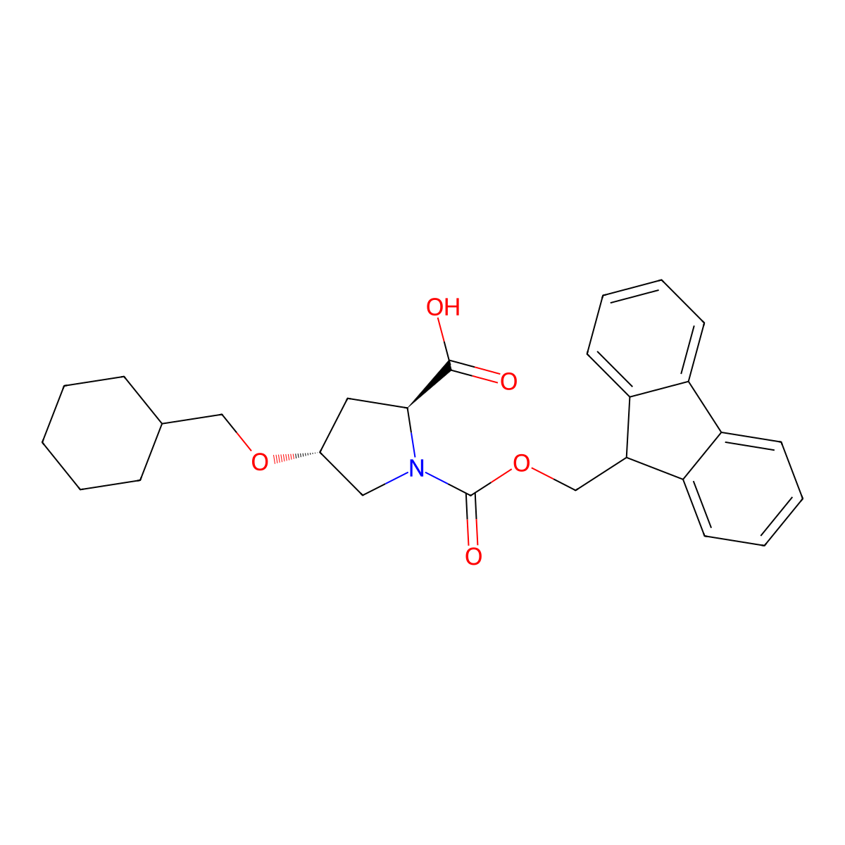 N-Fmoc-(4R)-4-(cyclohexylmethoxy)-L-proline molecular structure, CAS 1039362-45-2