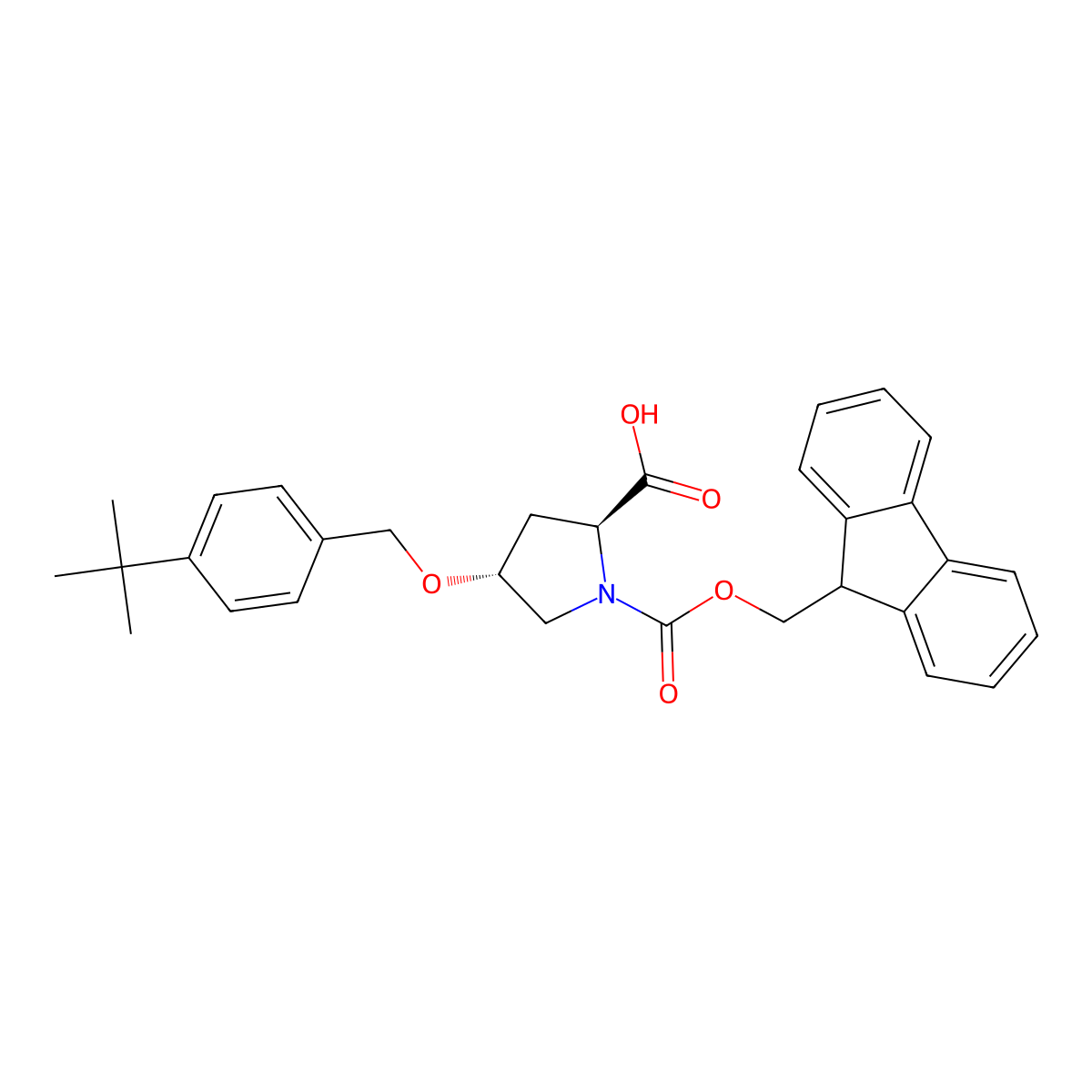 (4R)-1-Fmoc-4-(4-tert-butylbenzyloxy)-L-proline molecular structure, CAS 1039362-47-4
