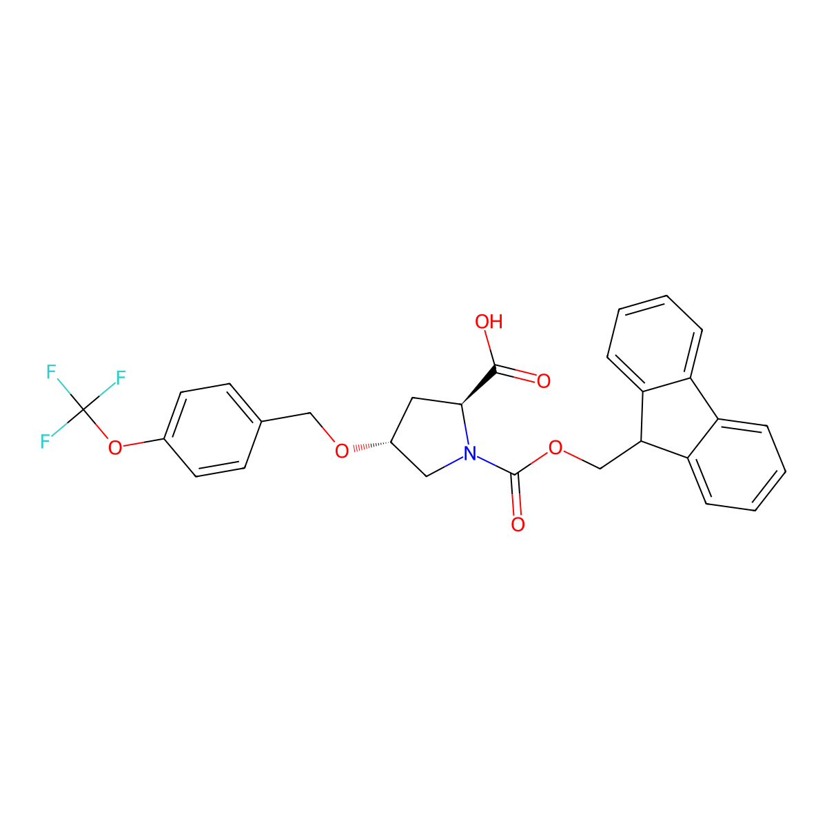 (4R)-1-Fmoc-4-(4-trifluoromethoxybenzyloxy)-L-proline molecular structure, CAS 1039362-60-1