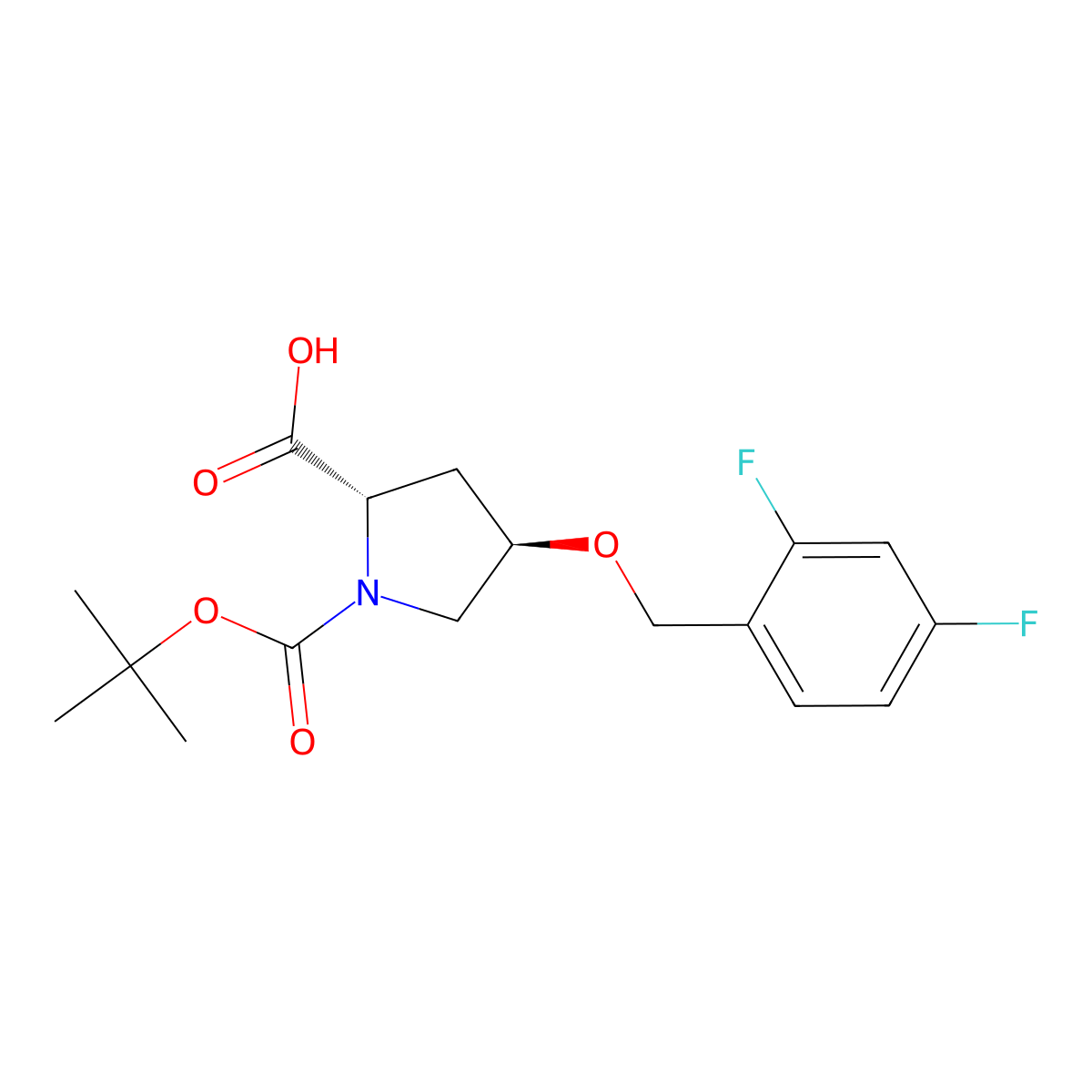 (4R)-1-Boc-4-(2,4-difluorobenzyloxy)-L-proline molecular structure, CAS 1039362-61-2