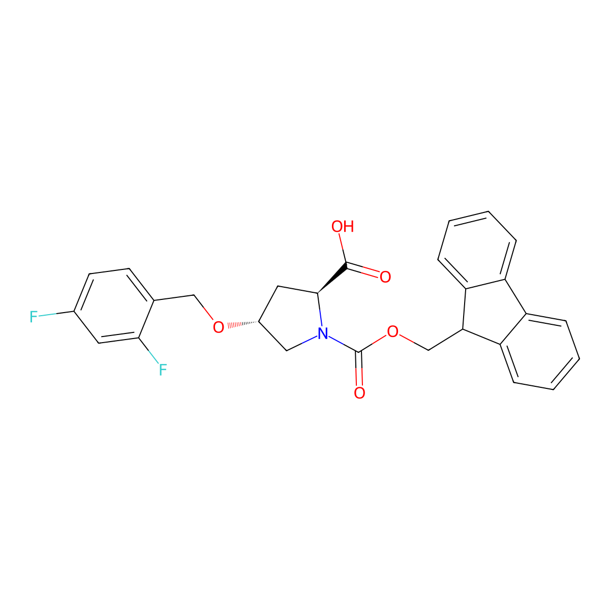 (4R)-1-Fmoc-4-(2,4-difluorobenzyloxy)-L-proline molecular structure, CAS 1039362-63-4