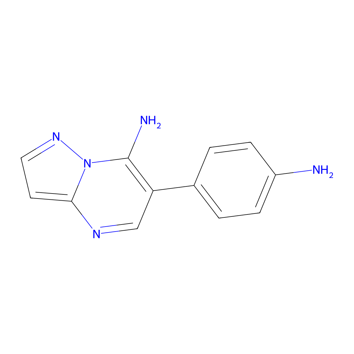 6-(4-Aminophenyl)pyrazolo[1,5-A]pyrimidin-7-amine molecular structure, CAS 1039364-91-4