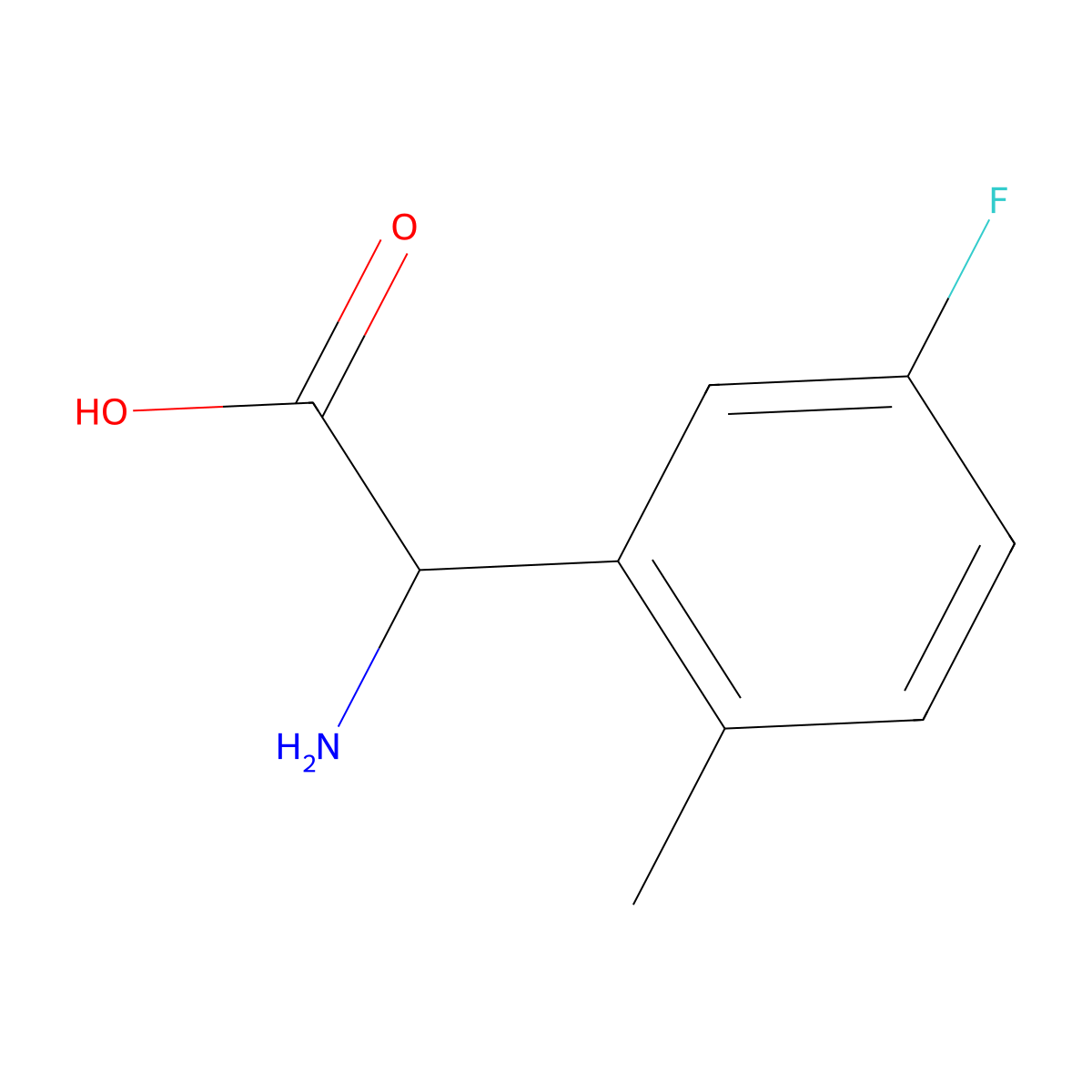 2-Amino-2-(5-fluoro-2-methylphenyl)acetic acid molecular structure, CAS 1039365-71-3