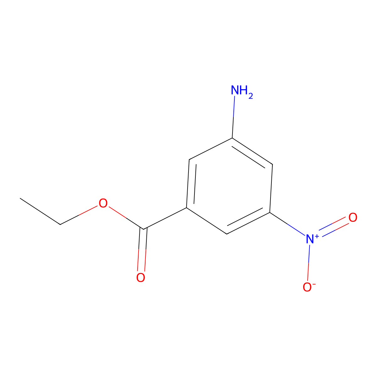 Benzoic acid, 3-amino-5-nitro-, ethyl ester molecular structure, CAS 10394-67-9