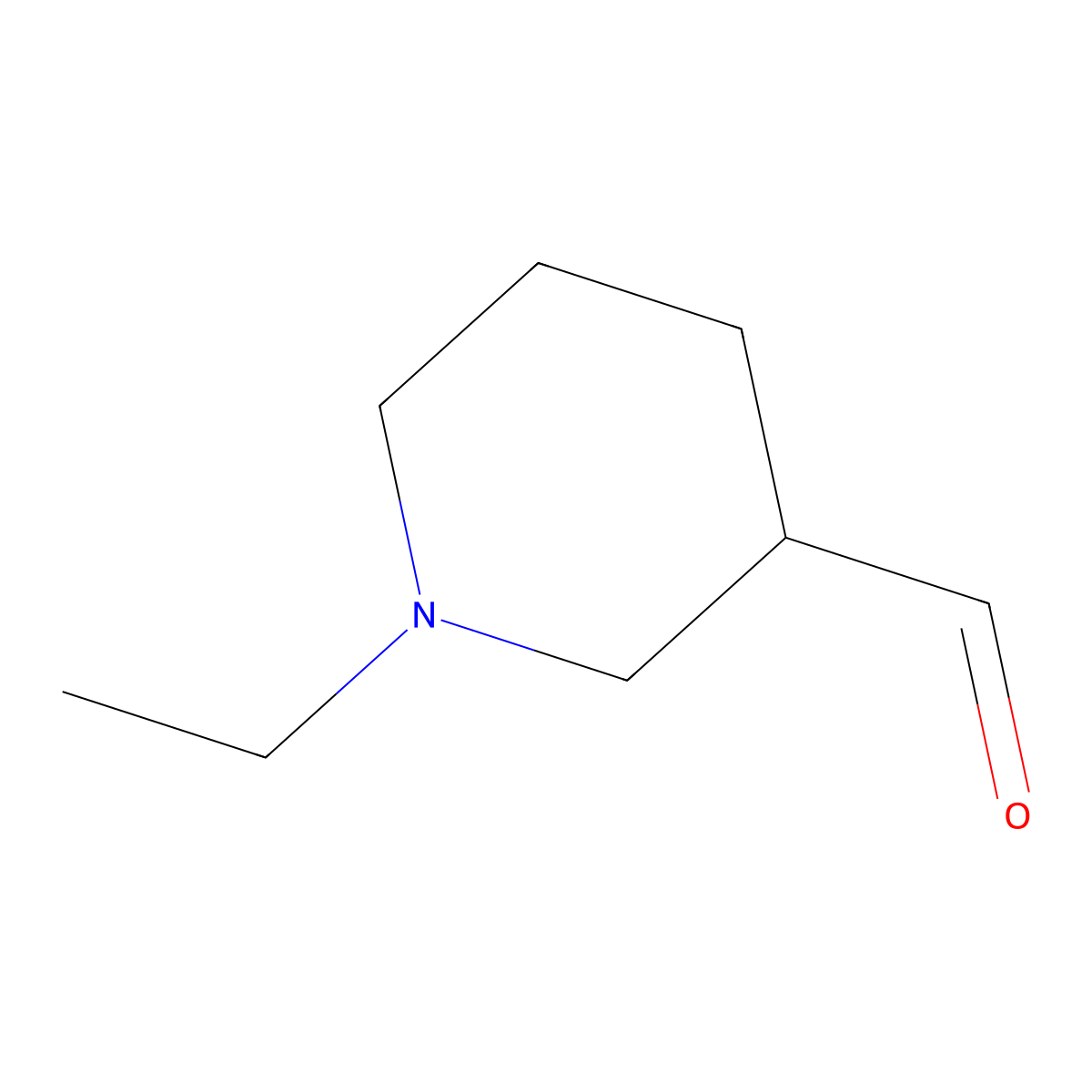1-Ethylpiperidine-3-carbaldehyde molecular structure, CAS 1039416-21-1