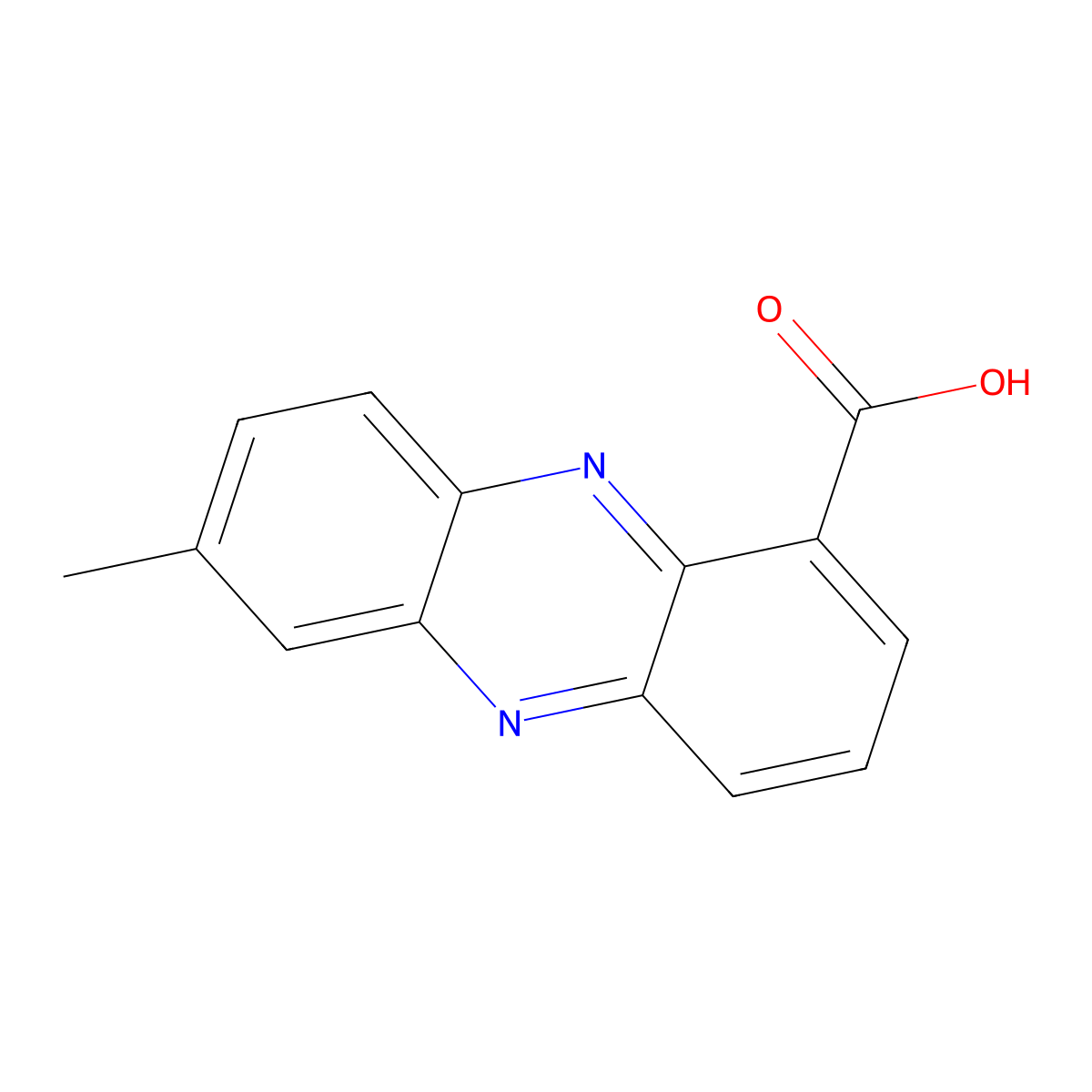 7-Methylphenazine-1-carboxylic acid molecular structure, CAS 103942-88-7