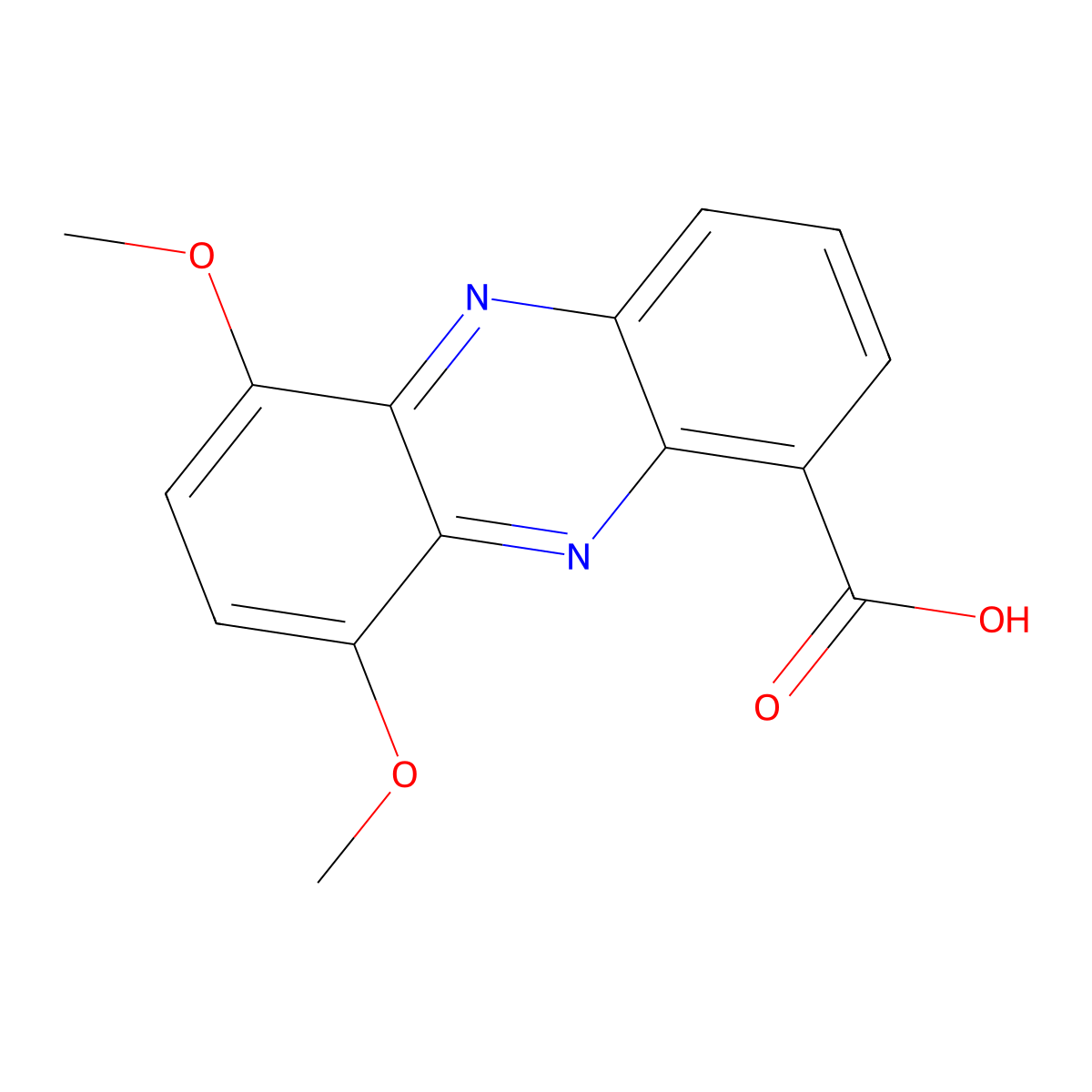 6,9-Dimethoxyphenazine-1-carboxylic acid molecular structure, CAS 103942-91-2