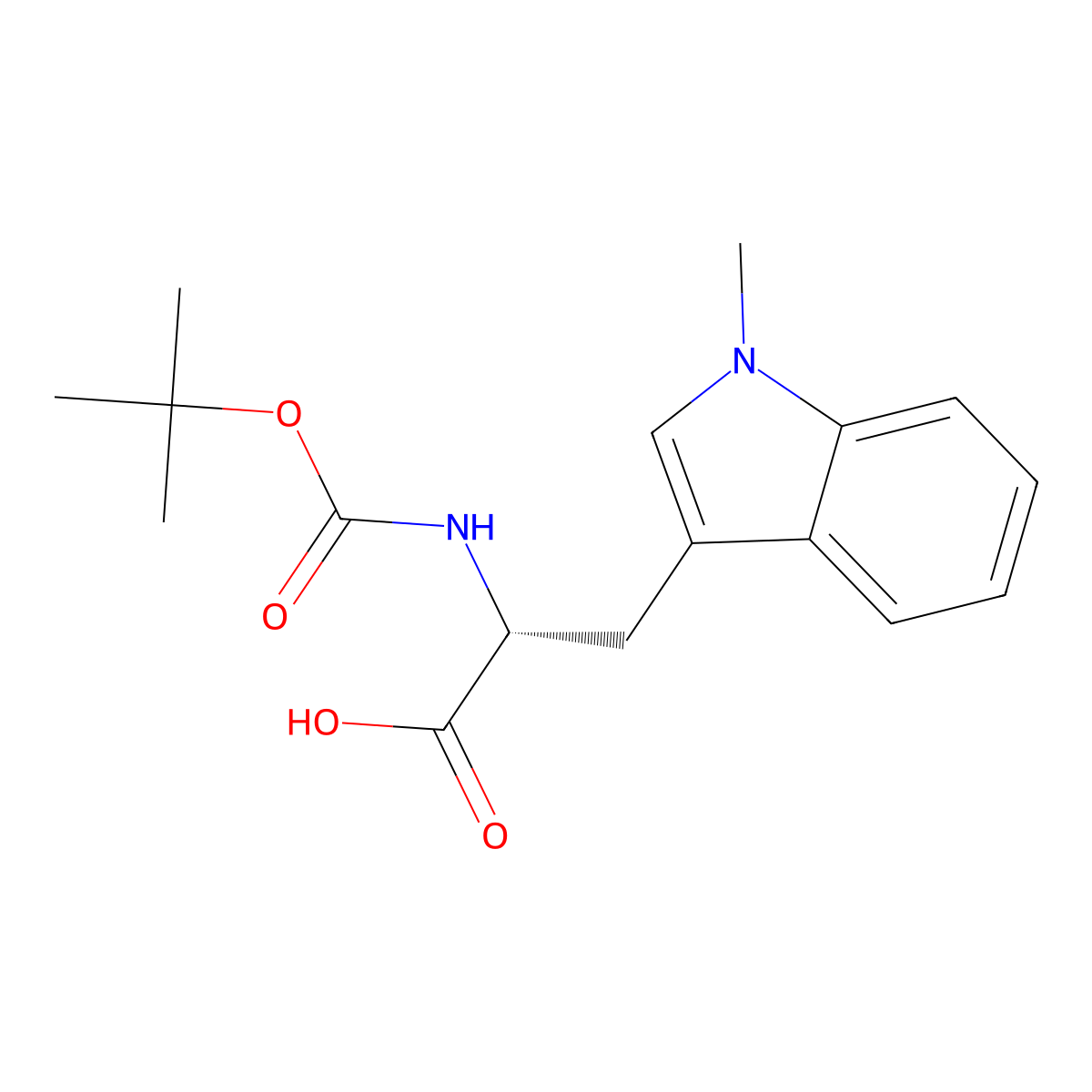 Boc-D-Trp(Me)-OH molecular structure, CAS 103943-63-1