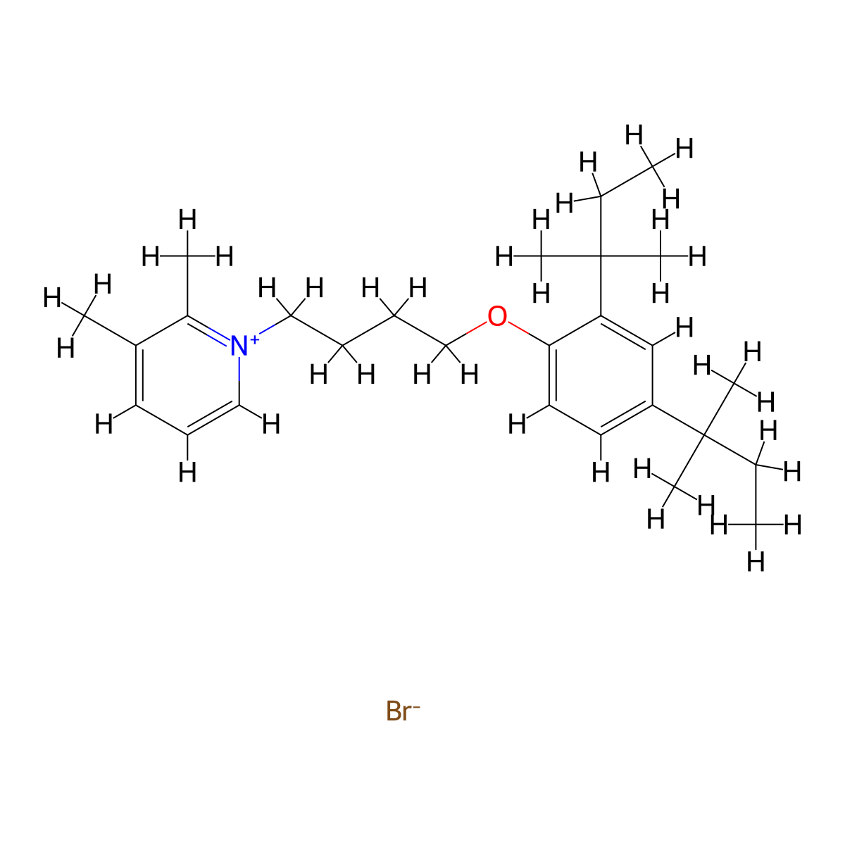 1-{4-[2,4-Bis-(1,1-dimethyl-propyl)-phenoxy]-butyl}-2,3-dimethyl-pyridinium molecular structure, CAS 1039452-15-7