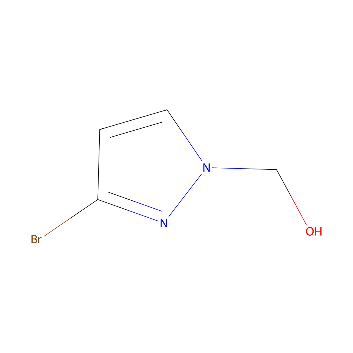 (3-Bromo-1H-pyrazol-1-yl)methanol molecular structure, CAS 1039454-62-0