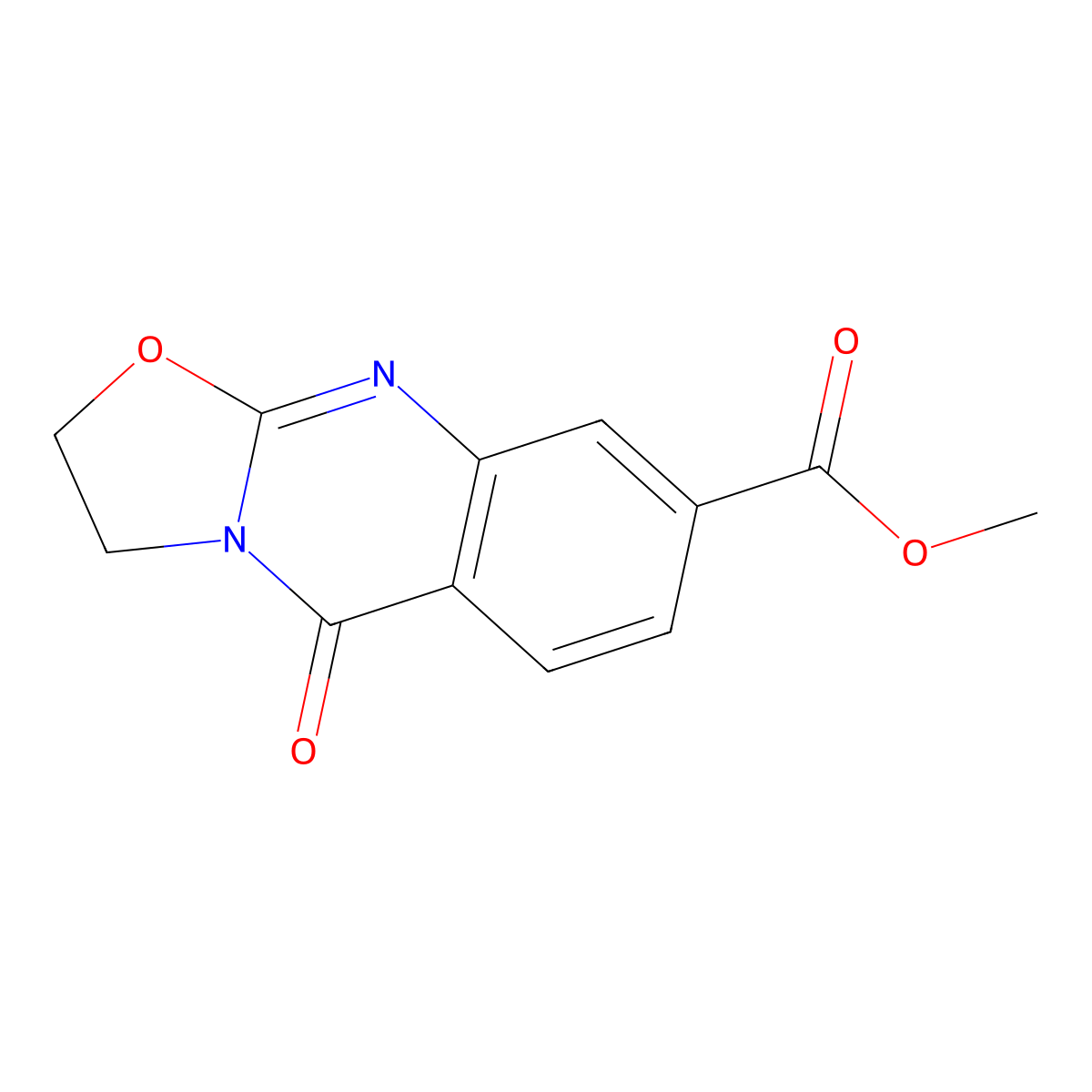 Methyl 5-oxo-3,5-dihydro-2H-oxazolo[2,3-b]quinazoline-8-carboxylate molecular structure, CAS 1039454-98-2