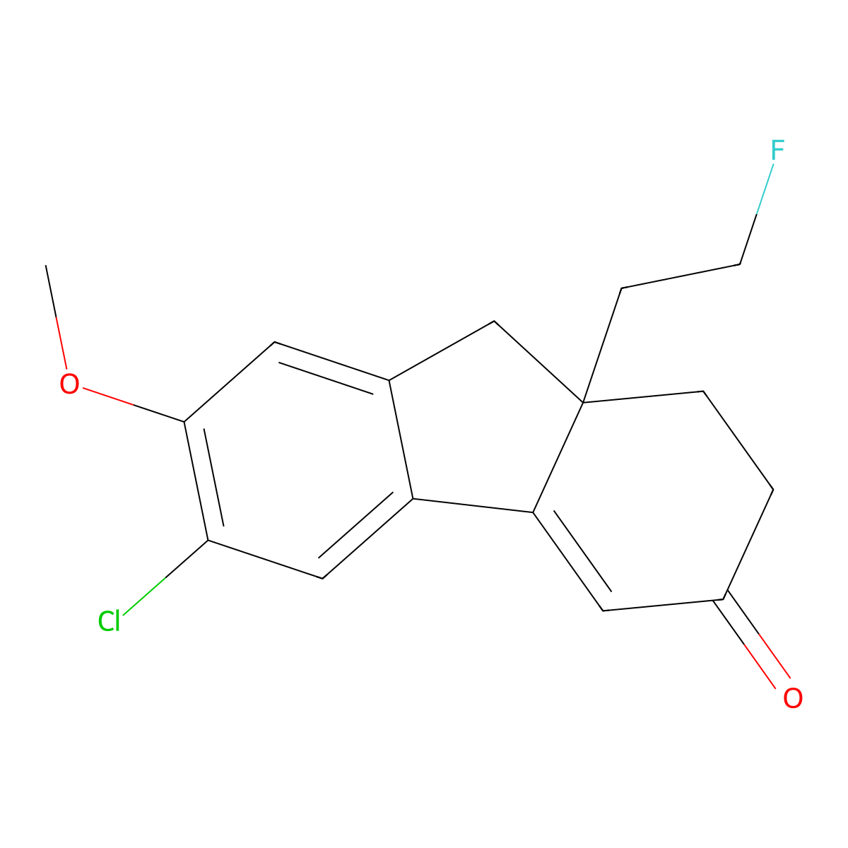 6-Chloro-9a-(2-fluoroethyl)-7-methoxy-9,9a-dihydro-1H-fluoren-3(2H)-one molecular structure, CAS 1039456-85-3
