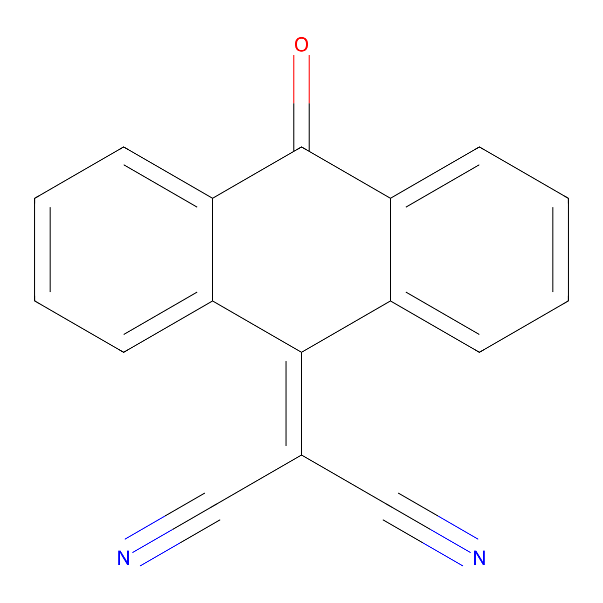 (10-Oxoanthracen-9(10H)-ylidene)propanedinitrile molecular structure, CAS 10395-02-5