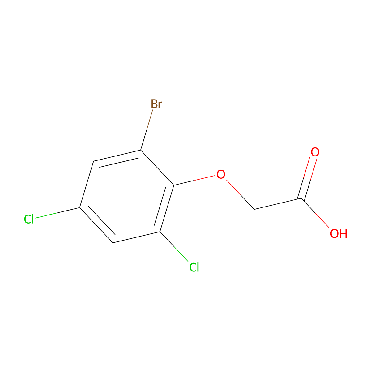 (2-Bromo-4,6-dichlorophenoxy)acetic acid molecular structure, CAS 103951-16-2