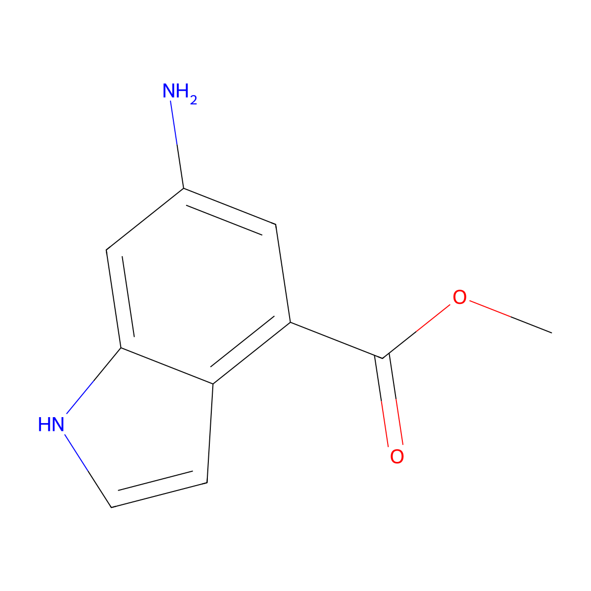 methyl 6-amino-1H-indole-4-carboxylate molecular structure, CAS 103956-00-9