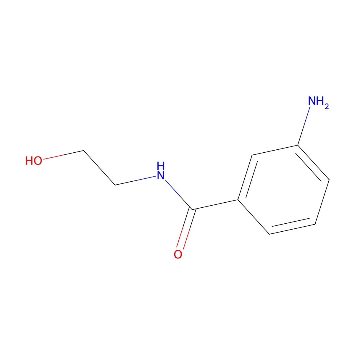 3-amino-N-(2-hydroxyethyl)benzamide molecular structure, CAS 103956-05-4