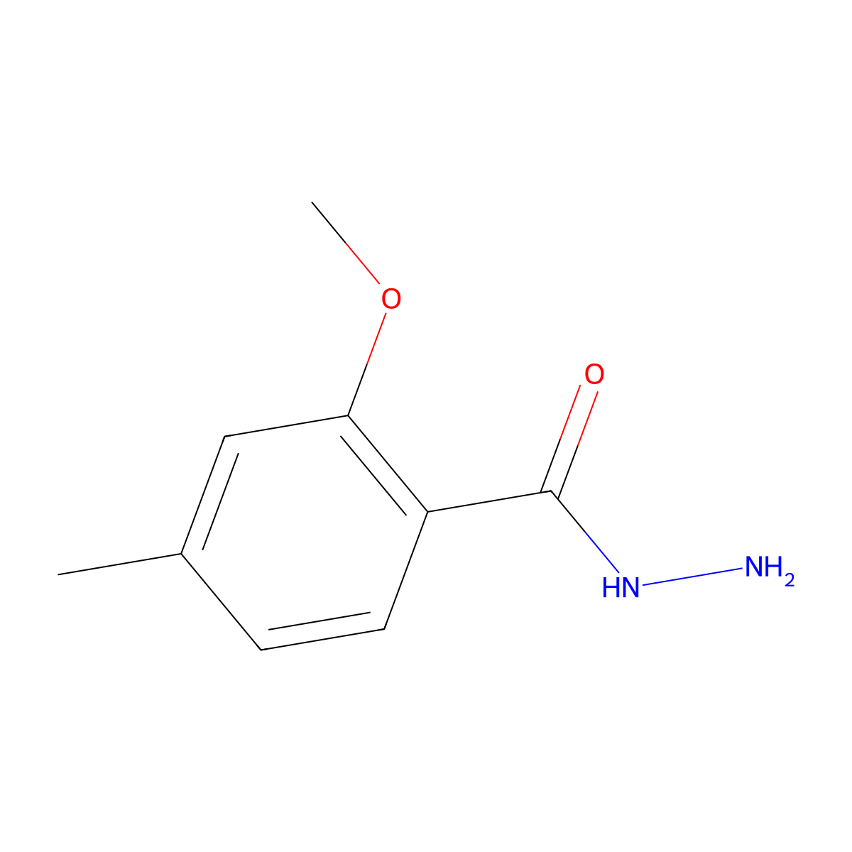 2-Methoxy-4-methylbenzohydrazide molecular structure, CAS 103956-11-2