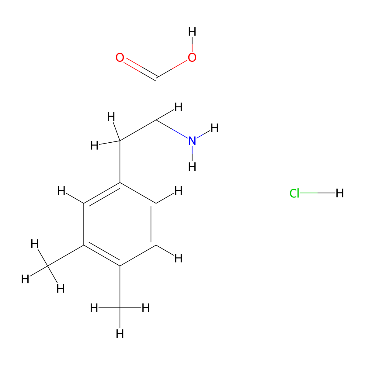 2-Amino-3-(3,4-dimethylphenyl)propanoic acid hydrochloride molecular structure, CAS 103957-56-8