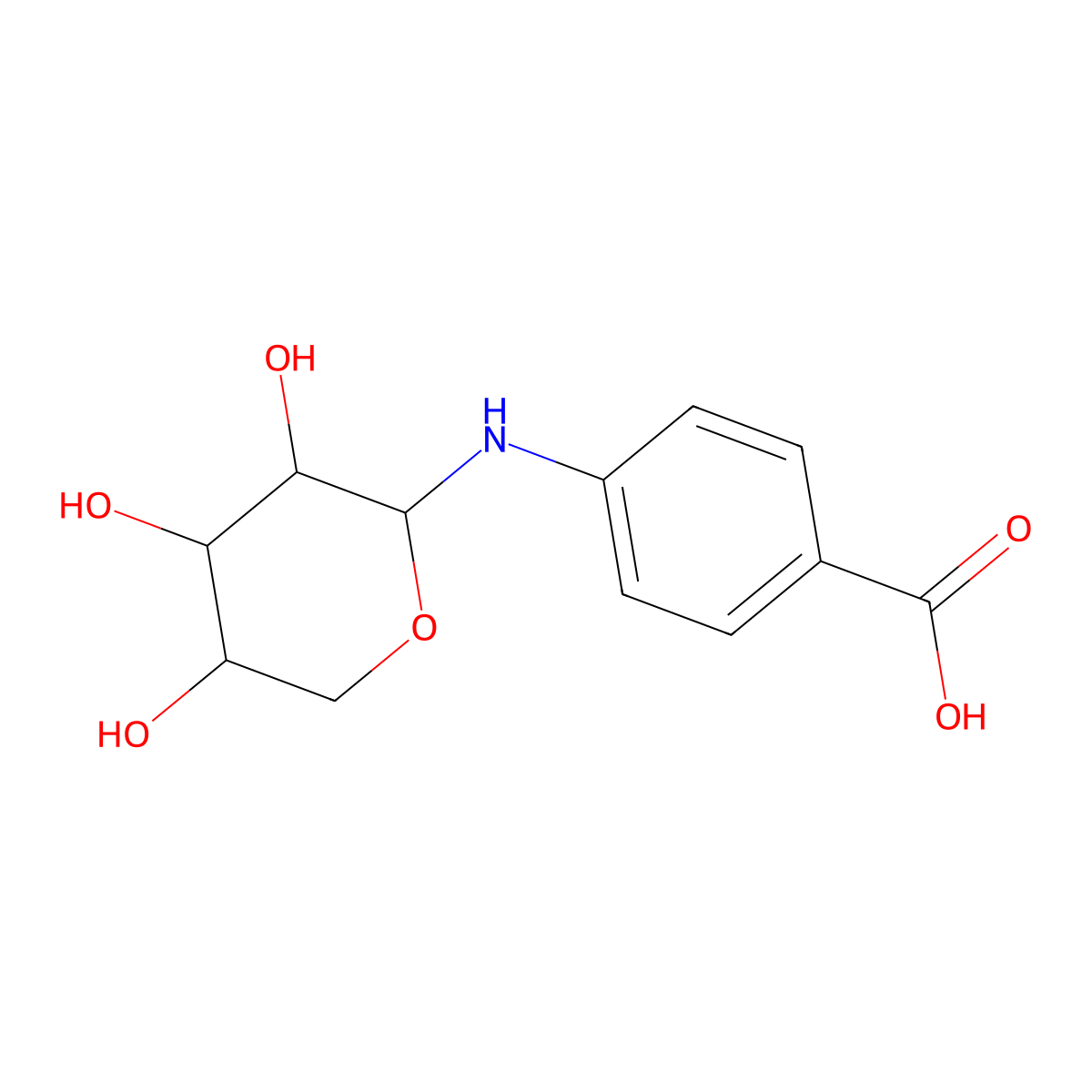N-p-Carboxyphenyl-D-xylosylamine molecular structure, CAS 10396-71-1